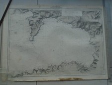 CARTE MARINE COTE OUEST FRANCE BAIE DOUARNENEZ BRETAGNE