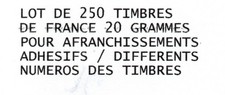 LOT 250 TIMBRES ADHESIFS