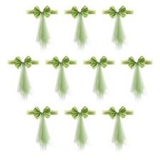 Extensible Satiné Chaise Écharpes Noeuds, 12 Paquets Chaise Banquet Vert