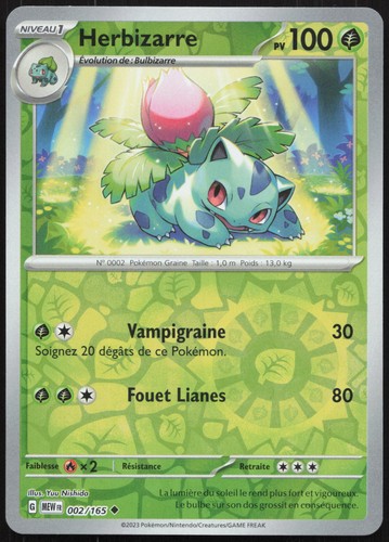 Carte pokémon herbizarre - pokémon,