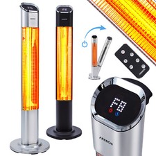 AREBOS Chauffage infrarouge 2000W Radiateur radiant électrique avec télécommande