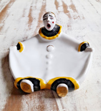 Ancien Vide Poche En Porcelaine Pierrot Signé Henri Delcourt Art Déco