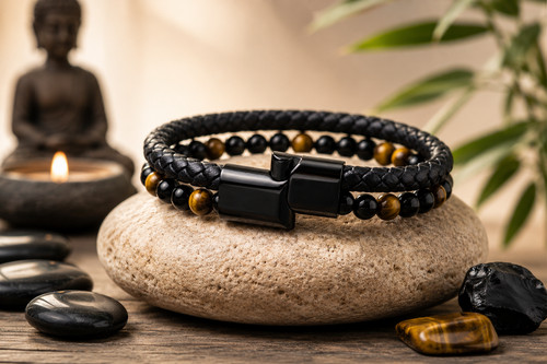 Bracelet double rang cuir - double,