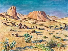 Grande aquarelle orientaliste