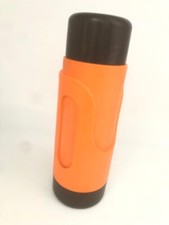 Bouteille thermos isotherme vintage orange et marron années 70