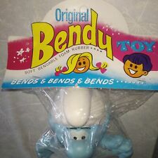 RARE latex SCHTROUMPF smurf  bendy foam rubber toy - bendy toys - NEUF en sachet