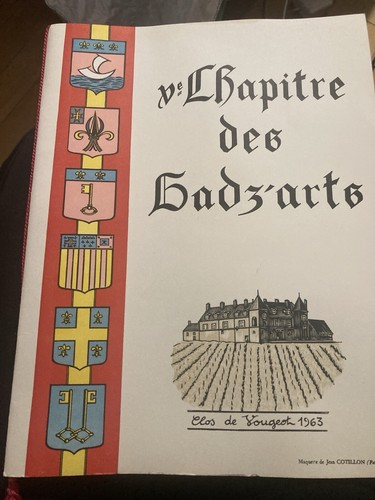 Menu chapitre des - menu, gadz'arts