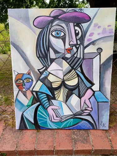 Tableau cubiste hst signée - hst, de