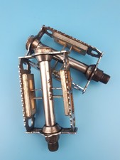 Pédales Lyotard en acier chromé 14x1.25 vélo vintage cyclotourisme 1960s France