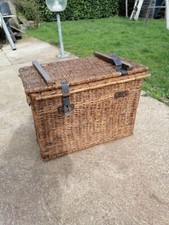 Belle Grosse Malle Osier Rotin 1900  Origine 