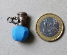 Minuscule flacon à parfum en argent + opaline perfum bottle ancien vers 1900