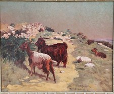 Les chèvres du Rove par Walter BIDDLECOMBE  1855-1903