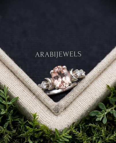 Bague morganite design lune - bague,