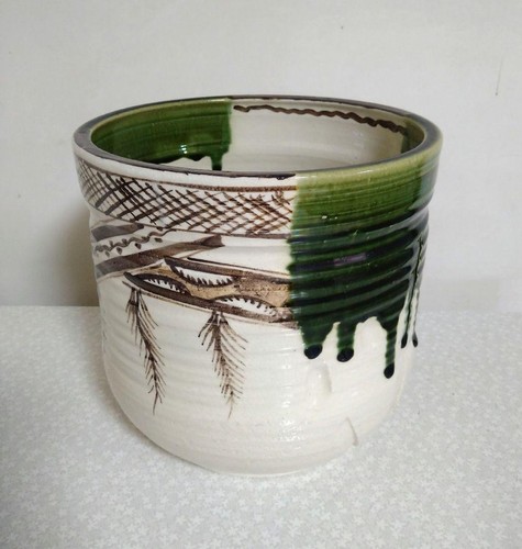 Oribe mizuya pottery tea jar - tea,