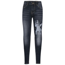 Enfants Garçons Jean Licorne DAB Jeans Noir Extensible Pantalon Slim 5-14 Ans