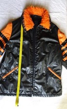 true vintage Anorak années 70 orange et noir couleurs d'Halloween!