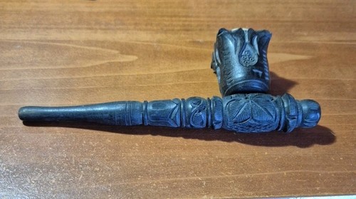 Pipe sculptée bois - sculptée, en