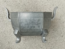 ancien brule parfum etain grave cchine pewter censer chinese