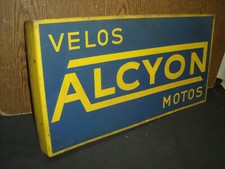 RARE TOLE PEINTE POTENCE VELOS MOTOS ALCYON D EPOQUE no terrot motobecane monet