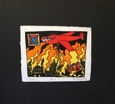 HERVE DI ROSA,  estampe "pour un nouveau drapeau russe !" SIGNEE NUMEROTEE