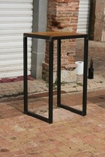 Table bistrot mange debout meuble industriel mètal  bois sur mesure