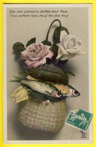 Cpa poissons 1er - 1er, humour