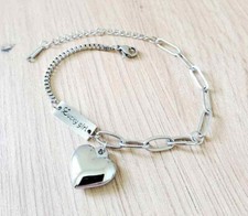 Bracelet coeur acier