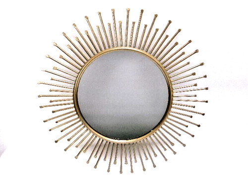 Miroir soleil métal doré - soleil,
