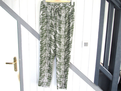 Pantalon fluide soie verte - pantalon,