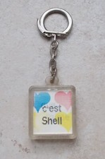 Ancien porte clefs clés vintage huile SHELL Garage Petroliana 1970s #2