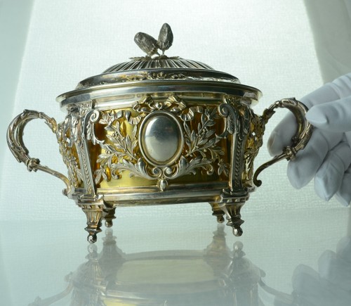 Sucrier antique argent - en,