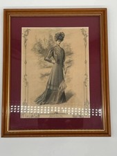 Gravure ancienne encadrée du journal "La Mode Illustrée"
