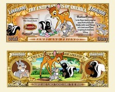BAMBI BILLET MILLION DOLLAR US! PANPAN FLEUR Dessin animé Walt Disney Thumper 42