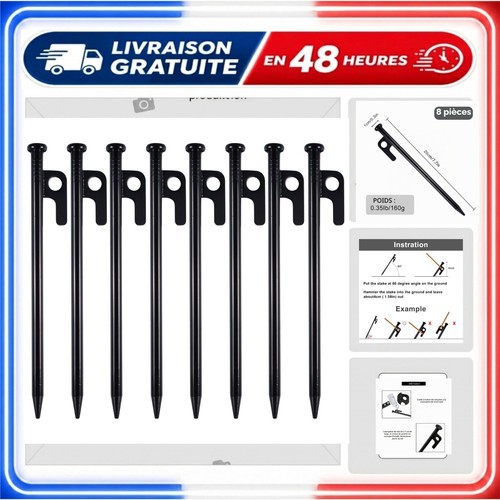 Piquets camping 20cm métal - piquets,