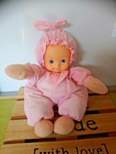 Poupée chiffon doudou peluche rose vichy bavoir cœur Vintage Playskool ? 