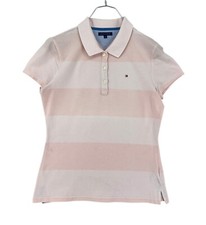 TOMMY HILFIGER T-Shirt À Col Polo Rose Femme Taille M