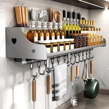 Support de cuisine en acier inoxydable peu encombrant pour pots à épices et us