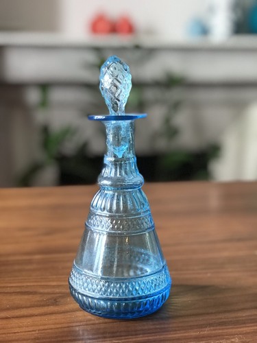 Carafe verre bleu - en,