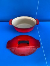 Le Creuset Grande Cocotte EN Fonte OVALE Vintage ROUGE ø 28 CM FURURA TBE