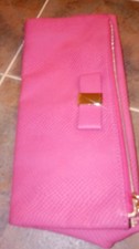 VICTORIA SECRET LIMITED EDITION PINK FAUX SUEDE CLUTCH/PURSE