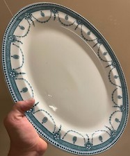 Plat Faïence Anglaise Ancien Vaisselle Fleur Service