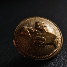 Bouton officier du Génie heaume armure casque laiton doré diamètre 21 mm bombé