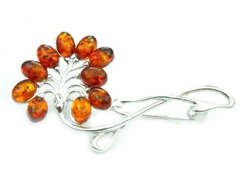 Broche style moderne - broche, ambre