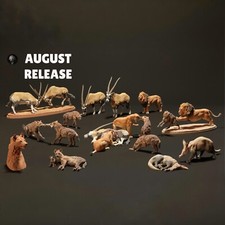 Afrique Animal Figurines 1:24 Miniatures non Peinte 1/24 Savannah Diorama Modèle