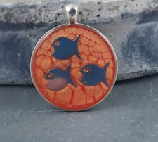 3 x poissons ronds orange