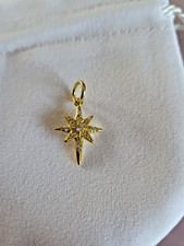 pendentif étoile polaire métal doré sur argent 925 pour collier ou bracelet