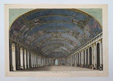 Gravure originale – J. Rigaud – Grande galerie de Versailles – Circa 1730