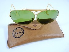 Vintage american pilot aviator B&L RAY BAN 1/30 10K GO sunglasses green lens