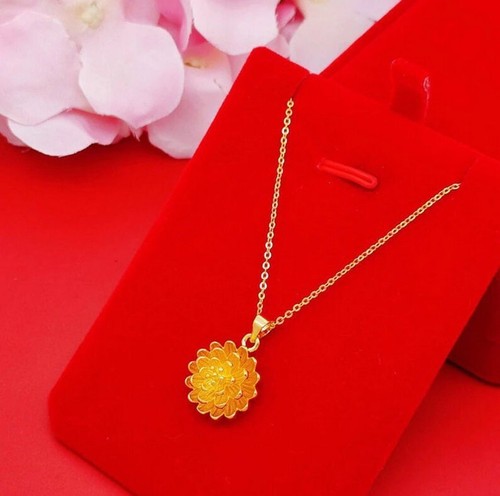 Pendentif fleur plaqué 24k - fleur,