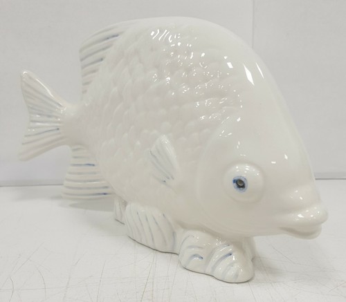 Sculpture blanche poisson - sculpture,